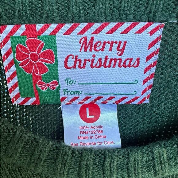 Merry Christmas Rudolph The Red Nose Reindeer Ugly Christmas Bells Sweater Large - Picture 9 of 10
